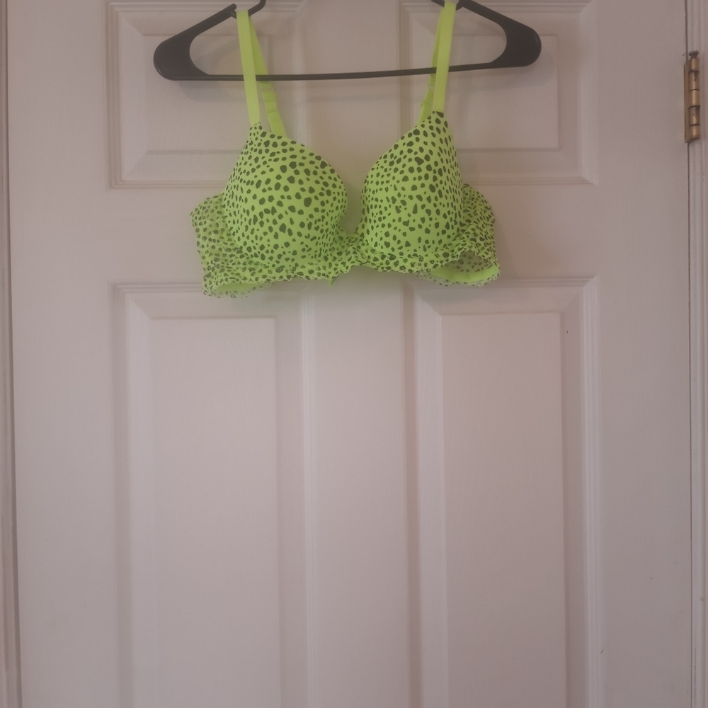 Neon leopard print bra
